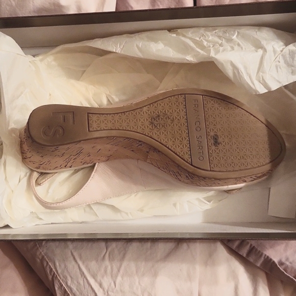 Franco Sarto cork wedge sling backs size 8 - Picture 6 of 13